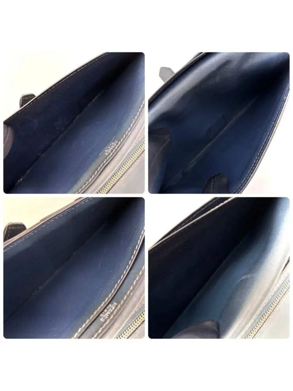 Hermes Bearn Classic Box Calf Navy Wallet Bifold